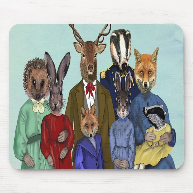 Woodland Family Mouse Pad (Front)