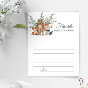 Woodland Family Traditions Baby Shower Card