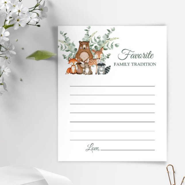 Woodland Family Traditions Baby Shower Card (Creator Uploaded)