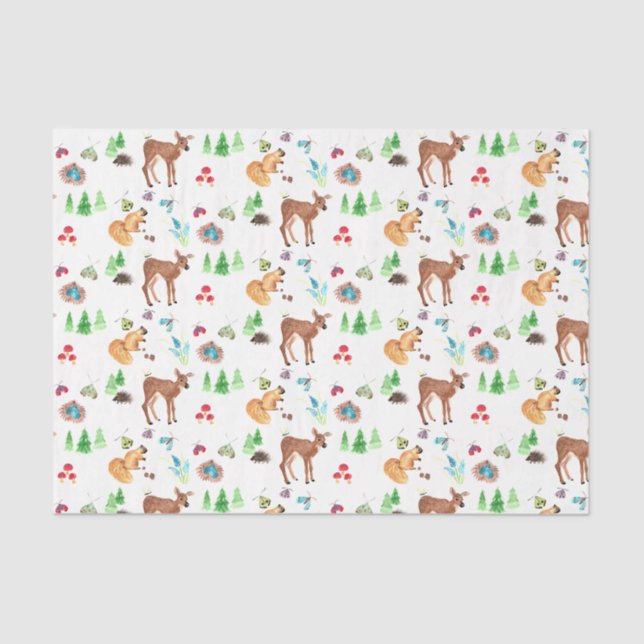 Woodland fawn and friends tissue paper (Front)