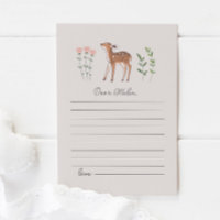 Woodland Fawn Flowers Time Capsule Note Card