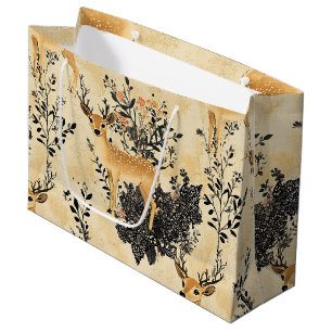 Woodland Fawn Nursery Pattern Large Gift Bag