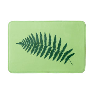 Woodland Fern 2, Emerald and Light Green Bath Mat