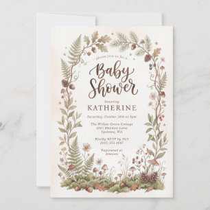 Woodland Fern Baby Shower Invitation