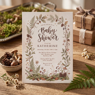 Woodland Fern Baby Shower Invitation