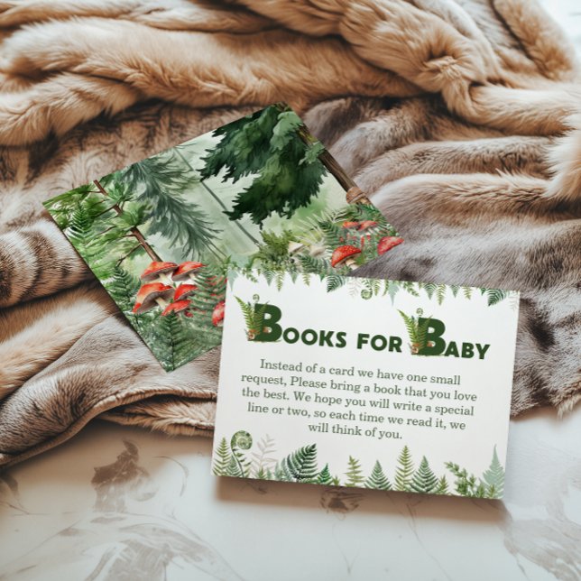 Woodland Fern Books for Baby Forest Green Mushroom Enclosure Card (Creator Uploaded)