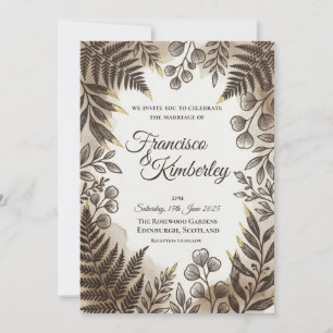Woodland Fern Botanical Wedding Invitation