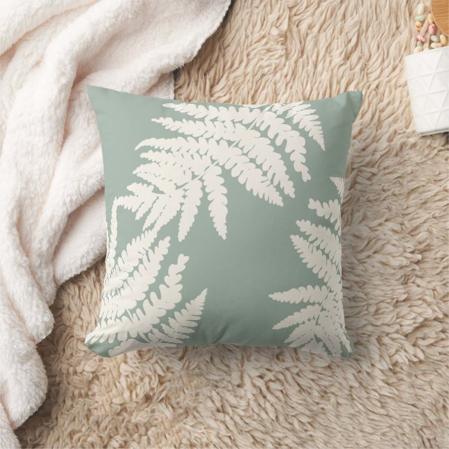 Woodland Fern Leaf Custom Background Colours  Cushion (Blanket)