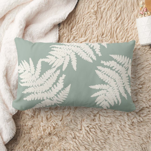 Woodland Fern Leaf Custom Background Colours  Lumbar Cushion (Blanket)