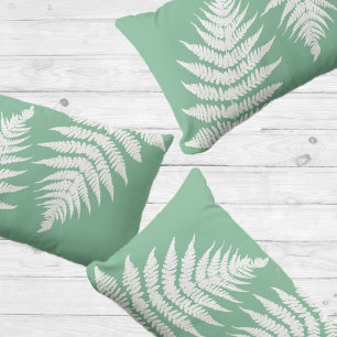 Woodland Fern Leaf Custom Background Colours  Lumbar Cushion