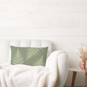 Woodland Fern Leves  Custom Background Colours  Lumbar Cushion