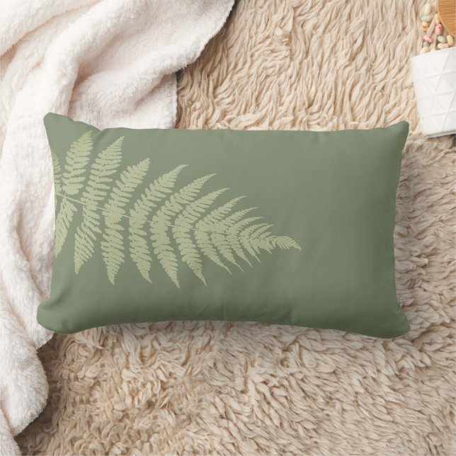 Woodland Fern Leves  Custom Background Colours  Lumbar Cushion (Blanket)