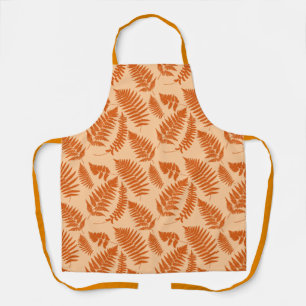 Woodland Fern Pattern, Pastel Orange Apron