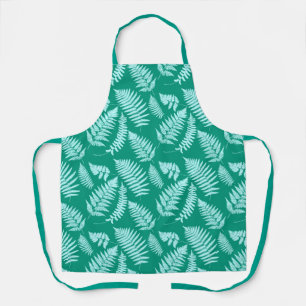 Woodland Fern Pattern, Turquoise and Aqua  Apron