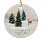 Woodland First Christmas with Birth Stats Photo