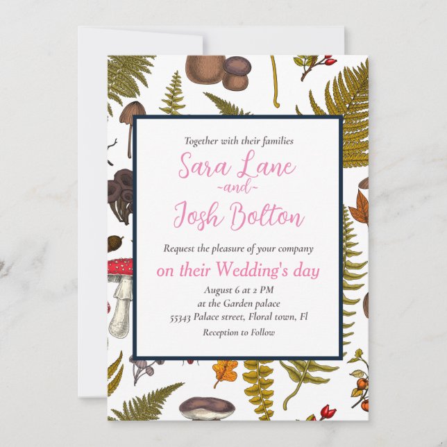 Woodland flora and fauna 2 invitation (Front)