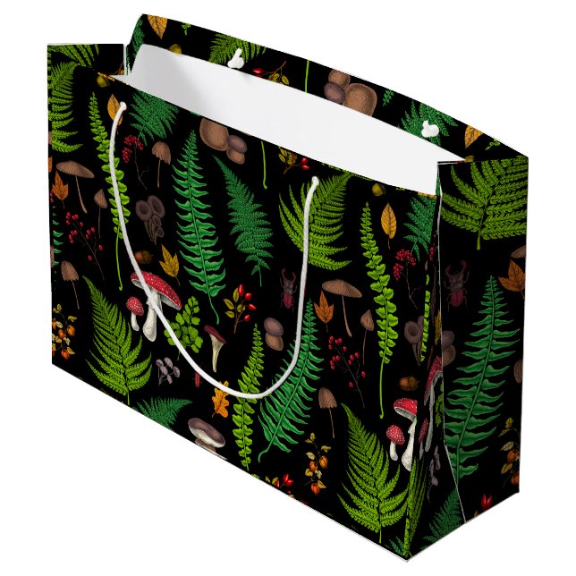 Woodland flora and fauna large gift bag (Back Angled)