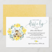 Woodland Floral Greenery Drive By Baby Shower