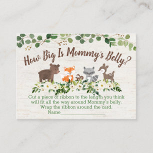 Woodland Floral How Big Is Mummy's Belly Game Place Card