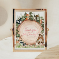 Woodland Floral Wood Slice Thank you for Coming