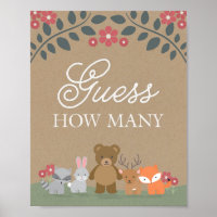Woodland Florals Baby Shower Guess How Many Game