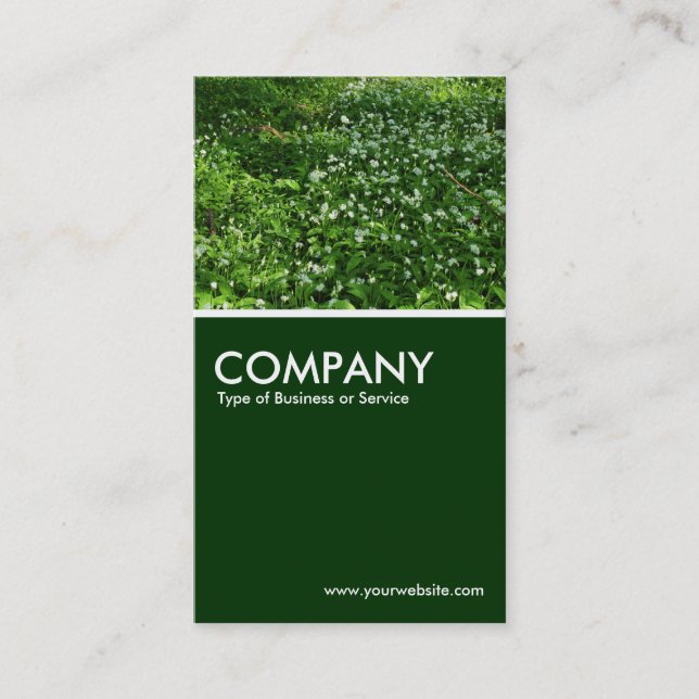 Woodland Flowers - Dark Green Business Card (Front)