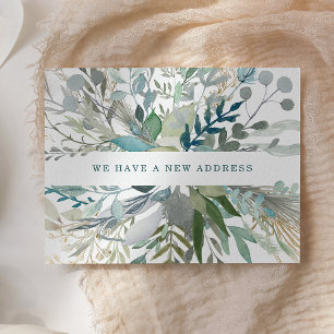Woodland Foliage   Change of Address Announcement Postcard