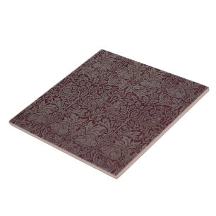 Woodland Foliage Red Rabbit William Morris Pattern Tile