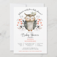 Woodland Forest Animal Owl Baby Shower