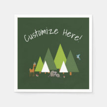 Woodland forest animal party paper napkins