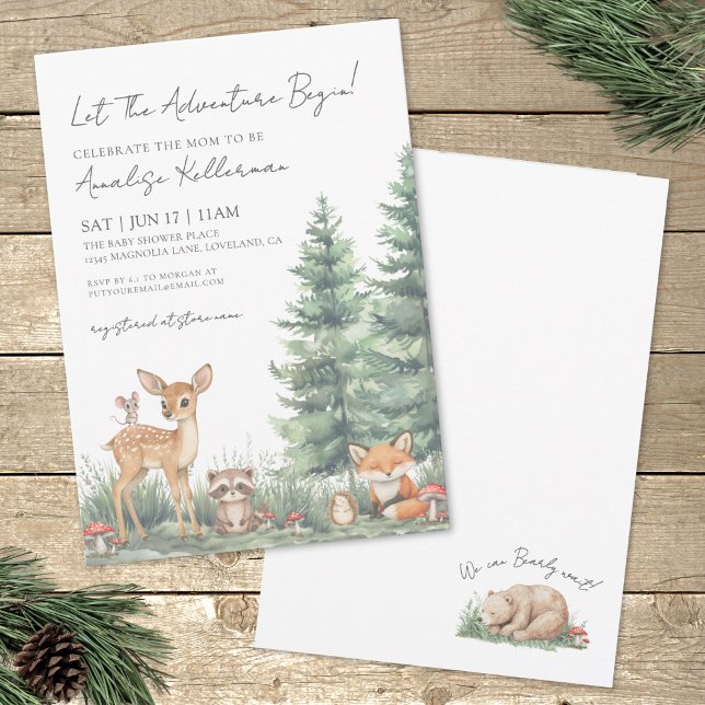 Woodland Forest Animals Adventure Baby Shower Invitation (Woodland Forest Animals Adventure Baby Shower Invitation)
