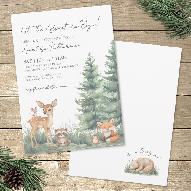 Woodland Forest Animals Adventure Baby Shower Invitation (Woodland Forest Animals Adventure Baby Shower Invitation)