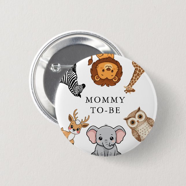 Woodland Forest Animals Baby Shower 6 Cm Round Badge (Front & Back)