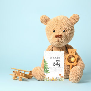 Woodland forest animals baby shower books for baby enclosure card