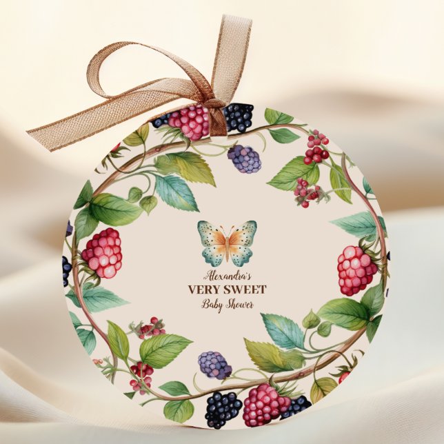 Woodland Forest Animals Baby Shower Classic Round Sticker (Creator Uploaded)