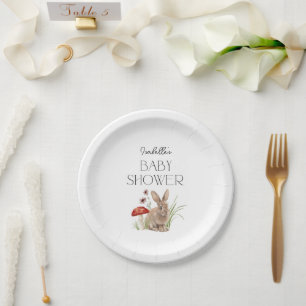 Woodland Forest Animals Baby Shower Custom Paper Plate