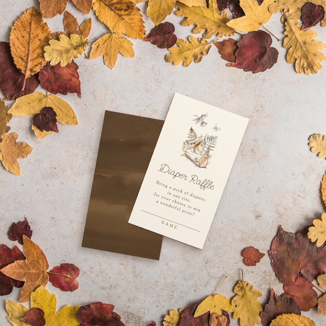 Woodland Forest Animals Baby Shower Diaper Raffle Enclosure Card (Creator Uploaded)