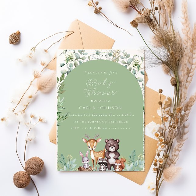 Woodland Forest Animals Baby Shower invitation  (Creator Uploaded)