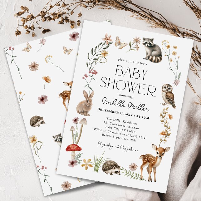 Woodland Forest Animals Baby Shower Invitation (Creator Uploaded)