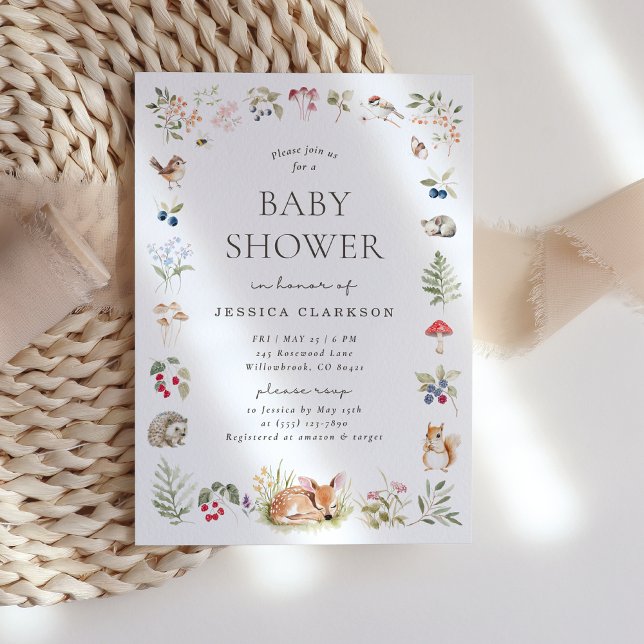 Woodland Forest Animals Baby Shower Invitation (Creator Uploaded)