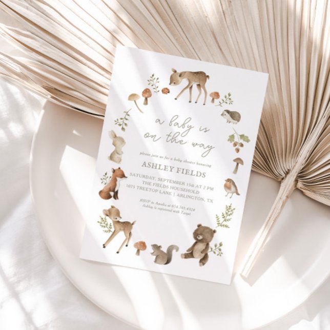 Woodland Forest Animals Baby Shower Invitation (Creator Uploaded)