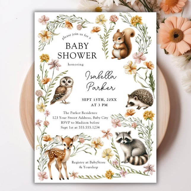 Woodland Forest Animals Baby Shower Invitation (Woodland Forest Animals Baby Shower Invitation)