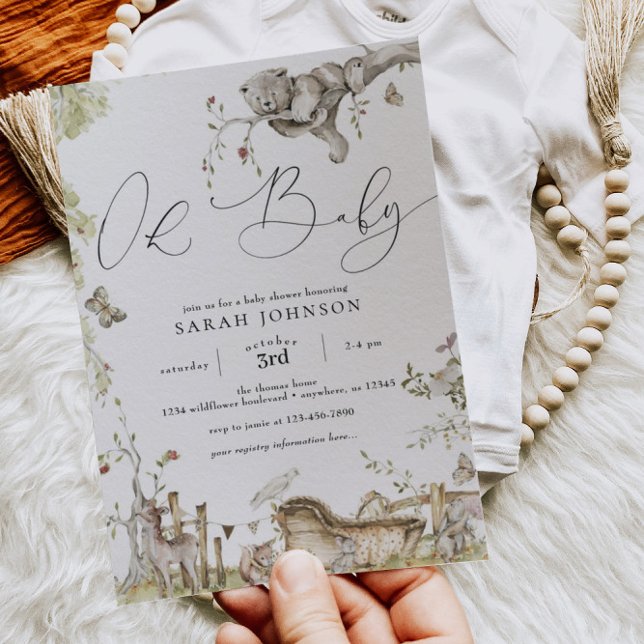 Woodland Forest Animals Baby Shower Invitation  (Creator Uploaded)