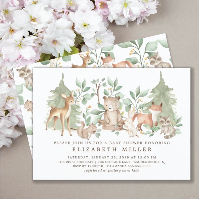 Woodland Forest Animals Baby Shower Invitation (Creator Uploaded)