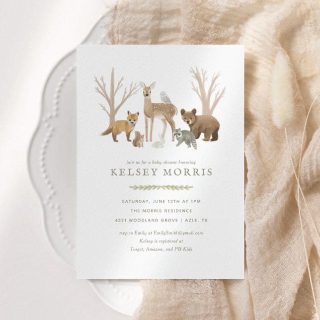 Woodland Forest Animals Baby Shower Invitation (Creator Uploaded)