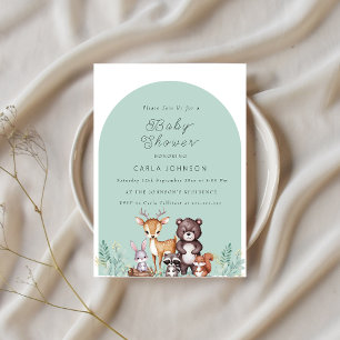 Woodland Forest Animals Baby Shower invitation 
