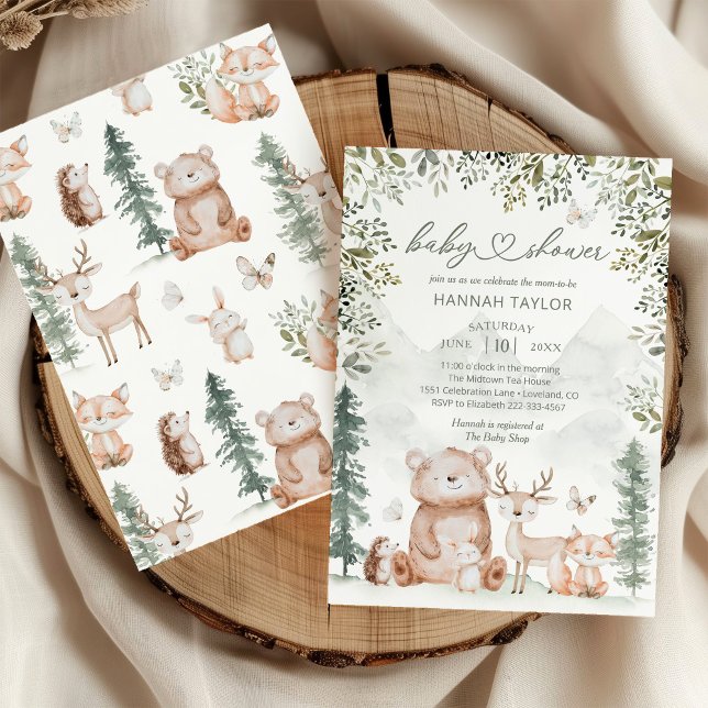 Woodland Forest Animals Baby Shower Invitation (Creator Uploaded)