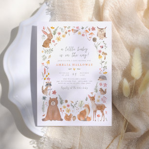 Woodland Forest Animals Baby Shower Invitation