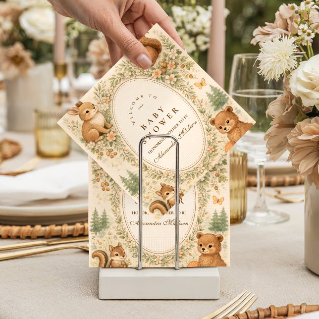 Woodland Forest Animals Baby Shower Napkin (Creator Uploaded)