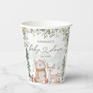 Woodland Forest Animals Baby Shower Paper Cups